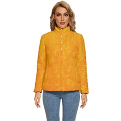 Background-yellow Women s Puffer Bubble Jacket Coat by nateshop