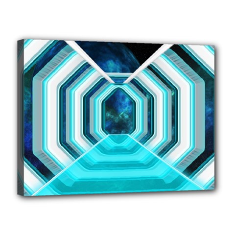 Space Ship Sci Fi Fantasy Science Canvas 16  X 12  (stretched) by Jancukart
