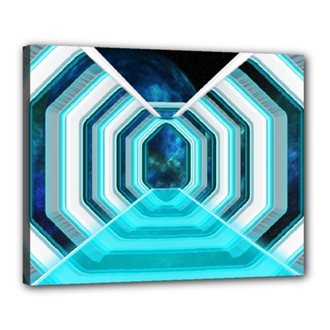 Space Ship Sci Fi Fantasy Science Canvas 20  X 16  (stretched) by Jancukart