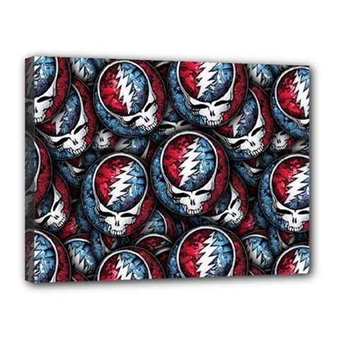 Grateful Dead Pattern Canvas 16  X 12  (stretched) by Jancukart