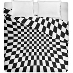 Illusion Checkerboard Black And White Pattern Duvet Cover Double Side (king Size) by Zezheshop