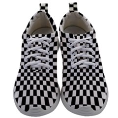 Illusion Checkerboard Black And White Pattern Mens Athletic Shoes by Zezheshop