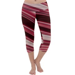 Wave Texture Design Pattern Art Capri Yoga Leggings by Amaryn4rt