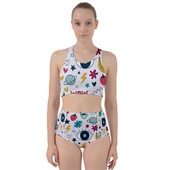 Wallpaper Background Cute Design Racer Back Bikini Set by Amaryn4rt