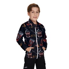 Coffee Watercolor Background Kids  Windbreaker by Amaryn4rt