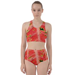 Aglonema Leaf Plant Pattern Flora Racer Back Bikini Set by Amaryn4rt