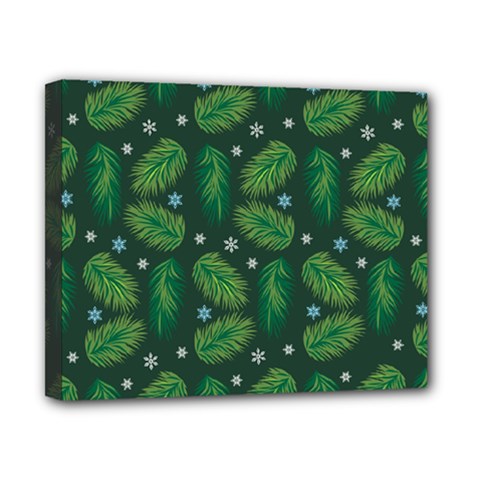 Leaves Snowflake Pattern Holiday Canvas 10  X 8  (stretched) by Amaryn4rt
