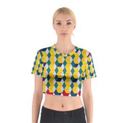 Vectors Blocks Label Illusion Cotton Crop Top by Wegoenart