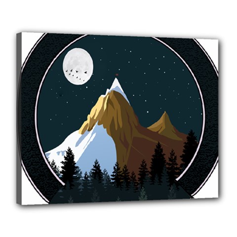 Mountains Forest Moon Stars View Canvas 20  X 16  (stretched) by Wegoenart