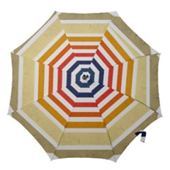 Illustration Retro Sun Sunset Vintage Graphic Hook Handle Umbrellas (small) by Wegoenart