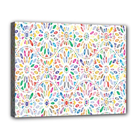 Flowery Floral Abstract Decorative Ornamental Canvas 14  X 11  (stretched) by artworkshop