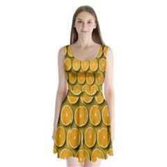 Orange Slices Cross Sections Pattern Split Back Mini Dress  by artworkshop