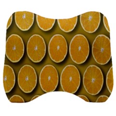 Orange Slices Cross Sections Pattern Velour Head Support Cushion by artworkshop