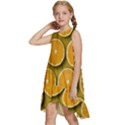 Orange Slices Cross Sections Pattern Kids  Frill Swing Dress View2
