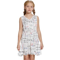 Math Formula Pattern Kids  Sleeveless Tiered Mini Dress by Wegoenart