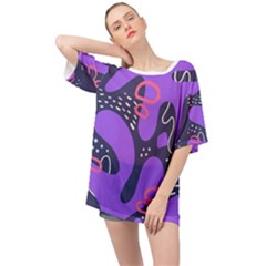 Abstract Background Shape Shapes Oversized Chiffon Top by Wegoenart