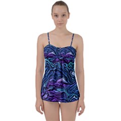 Illustration Abstract Waves Background Texture Babydoll Tankini Set by Wegoenart