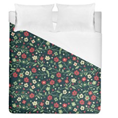 Flowering-branches-seamless-pattern Duvet Cover (queen Size) by Zezheshop