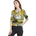 Landscape Painting Meadow Garden Quarter Sleeve Blouse View1