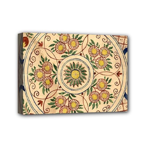 Illustration Painting Vintage Antique Plate China Mini Canvas 7  X 5  (stretched) by Wegoenart