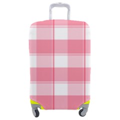 Pink And White Plaids Luggage Cover (medium) by ConteMonfrey