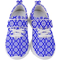 Portuguese Tiles Vibes Plaids Kids  Velcro Strap Shoes by ConteMonfrey