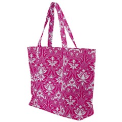 Pink  Lace Decorative Ornament - Pattern 14th And 15th Century - Italy Vintage Zip Up Canvas Bag by ConteMonfrey