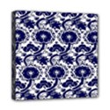 Blue Lace Decorative - Pattern 14th And 15th Century - Italy Vintage Mini Canvas 8  x 8  (Stretched) View1