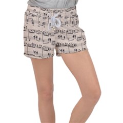 Art Vintage Music Paper Background Design Velour Lounge Shorts by Wegoenart