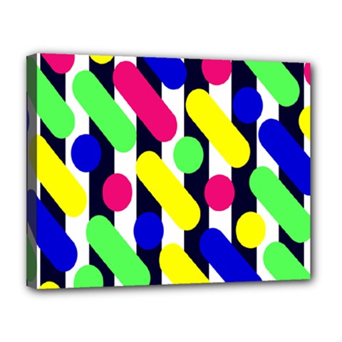 Illustration Geometric Form Circle Line Pattern Canvas 14  X 11  (stretched) by Wegoenart