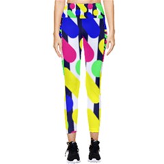 Illustration Geometric Form Circle Line Pattern Pocket Leggings  by Wegoenart