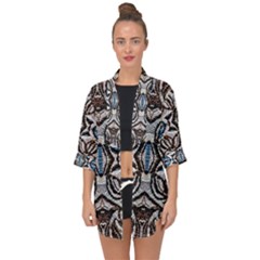 Embroidered Symmetry Open Front Chiffon Kimono by kaleidomarblingart