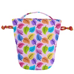 Pattern Illustration Background Abstract Leaves To Dye Drawstring Bucket Bag by Wegoenart