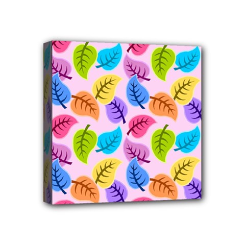 Pattern Illustration Background Abstract Leaves To Dye Mini Canvas 4  X 4  (stretched) by Wegoenart