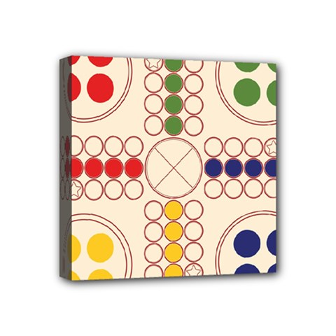 Ludo Game Mini Canvas 4  X 4  (stretched) by Wegoenart