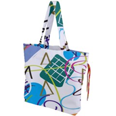 Abstract Pattern Drawstring Tote Bag by Wegoenart