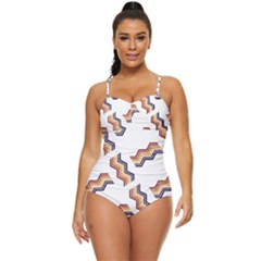 Illustration Abstract-art Diagonal Stripe Stripes Retro Full Coverage Swimsuit by Wegoenart