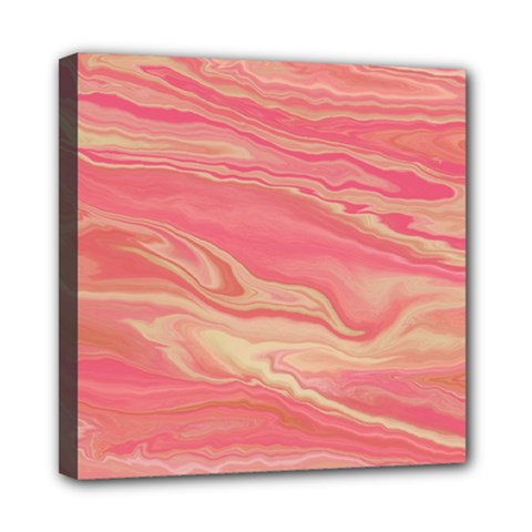 Illustration Graphic Pattern Texrure Pink Maeble Mini Canvas 8  X 8  (stretched) by Wegoenart