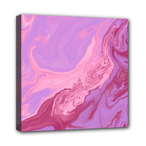 Illustration Art Pink Design Wallpaper Mini Canvas 8  X 8  (stretched) by Wegoenart