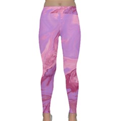 Illustration Art Pink Design Wallpaper Classic Yoga Leggings by Wegoenart