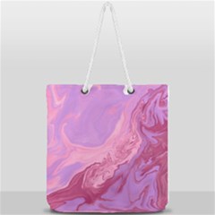 Illustration Art Pink Design Wallpaper Full Print Rope Handle Tote (large) by Wegoenart
