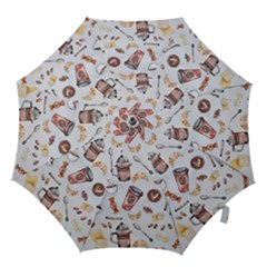 Coffee Coffeemania Caffeine Pattern Hook Handle Umbrellas (small) by Wegoenart