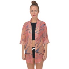 Illustration Background Light Abstract Texture Open Front Chiffon Kimono by Wegoenart
