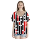Illustration Background Geometric Pattern V-Neck Flutter Sleeve Top View1