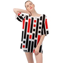 Illustration Background Geometric Pattern Oversized Chiffon Top by Wegoenart