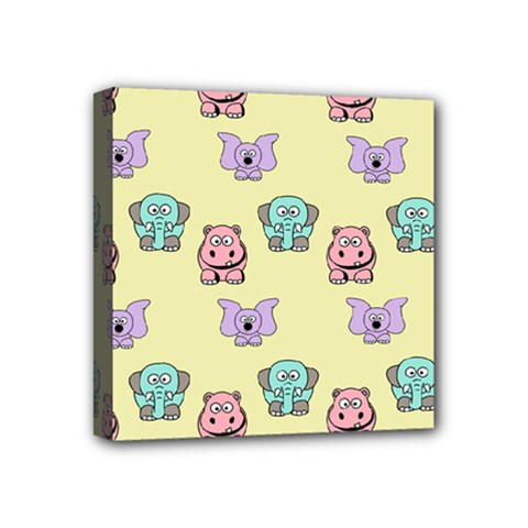 Illustration Animals Pastel Children Colorful Mini Canvas 4  X 4  (stretched) by Wegoenart