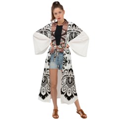 Im Fourth Dimension Black White 57 Maxi Kimono by imanmulyana