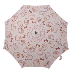 Pig Cartoon Background Pattern Hook Handle Umbrellas (large) by Sudhe