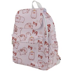 Pig Cartoon Background Pattern Top Flap Backpack by Sudhe