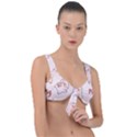 Pig Cartoon Background Pattern Front Tie Bikini Top View1